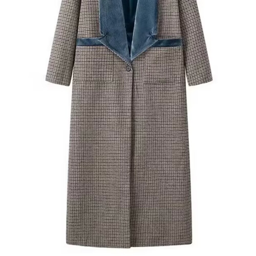 Long Sleeve Plaid Patchwork Jacket - image 13